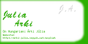 julia arki business card